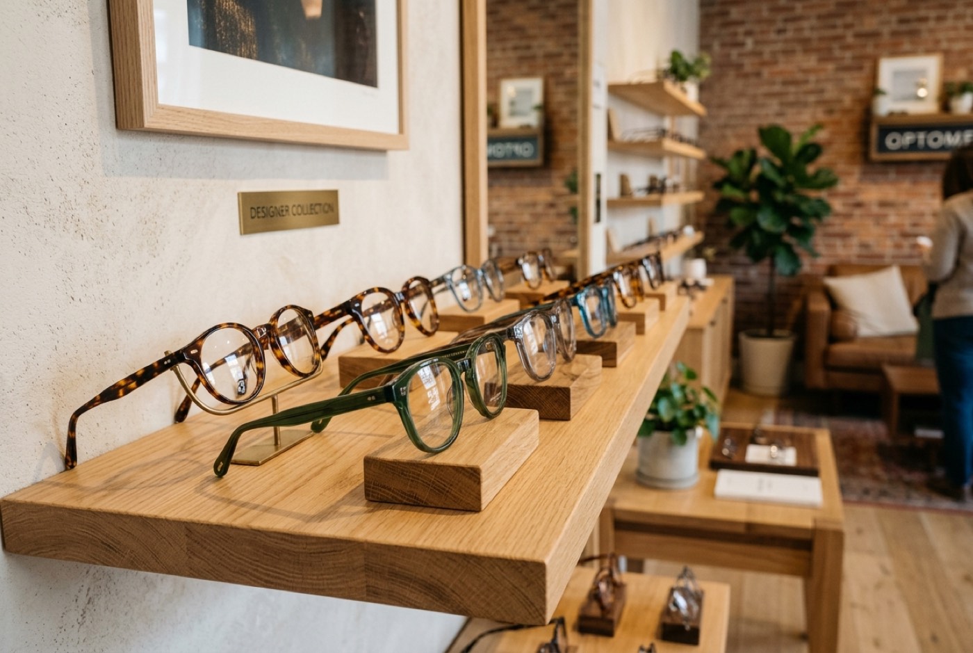 Curated eyewear frames displayed at Eyes on Lex